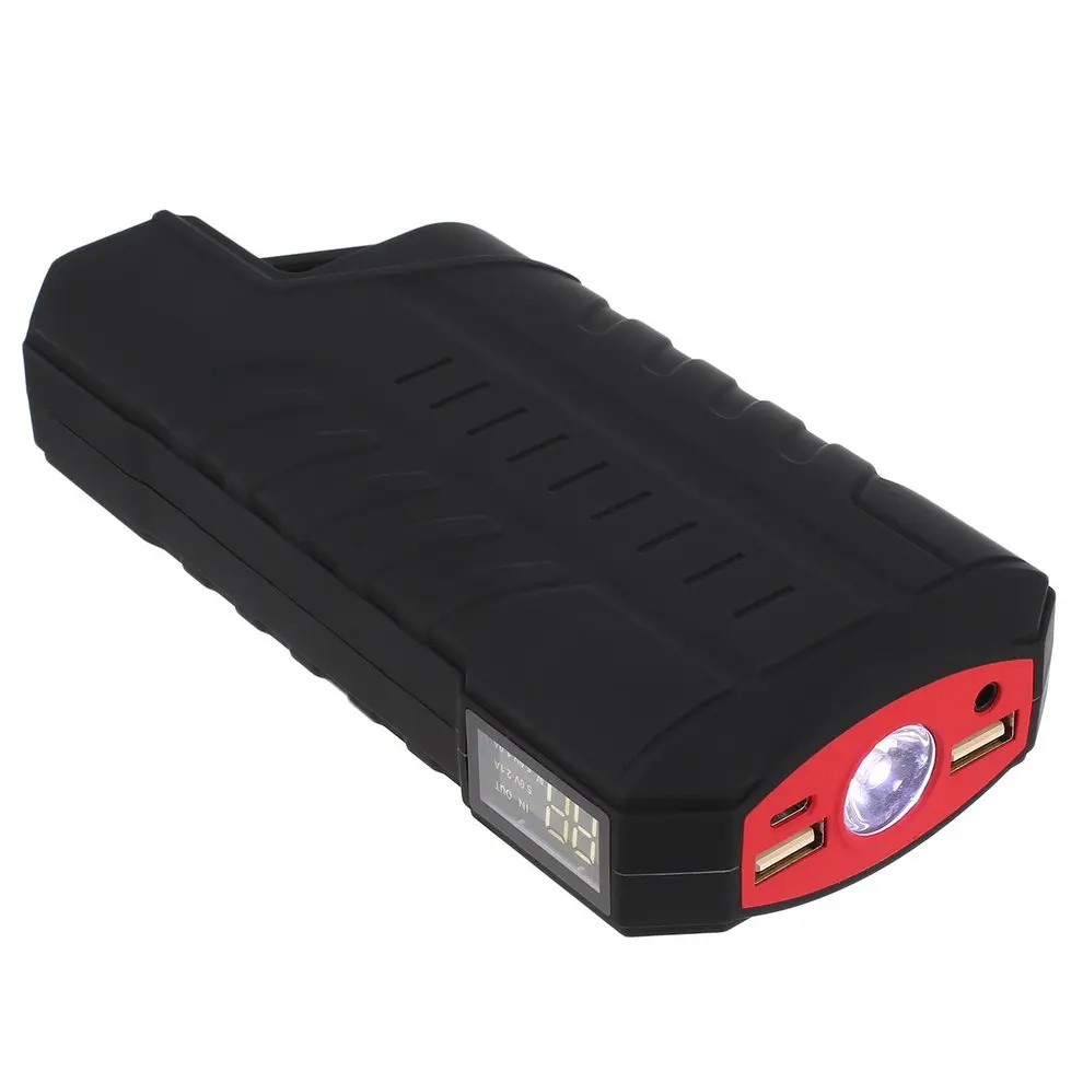 Ёмкость 12V 4 USB Портативный мини-автомобиль аварийный прыжок стартовый усилитель Зарядное устройство Мощность банка для аварийного автомобиля Зарядное устройство - Цвет: Красный