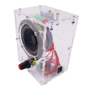 

5W Mini Electronic Transparent Speaker Box DIY Kit Sound Amplifier Music o