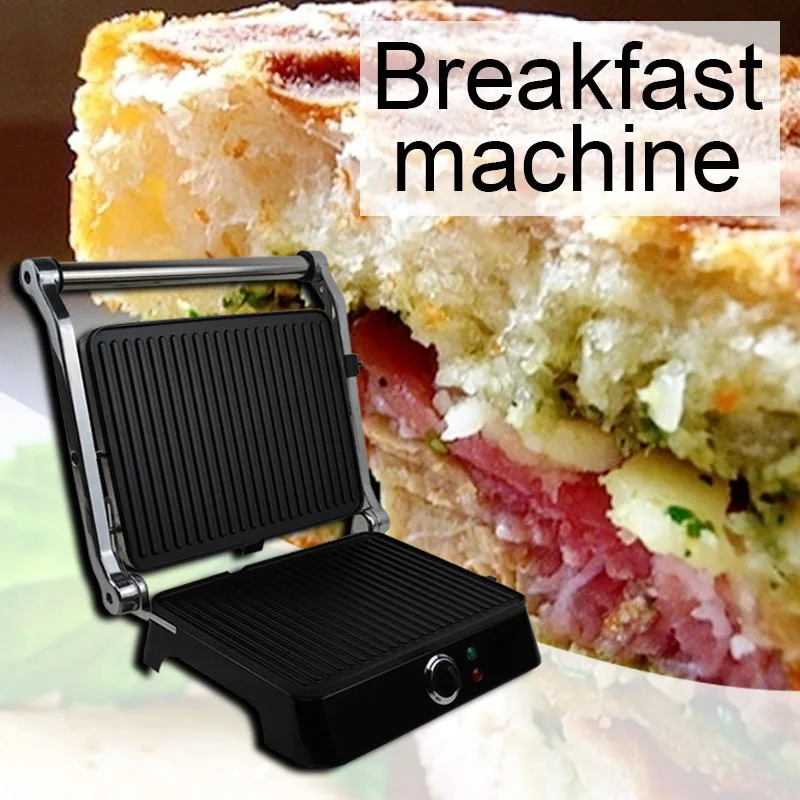 Сэндвич Панини maker Многофункциональный тост гриль мясо колбаса машина бытовая Нержавеющая сталь устройство для приготовления бургеров
