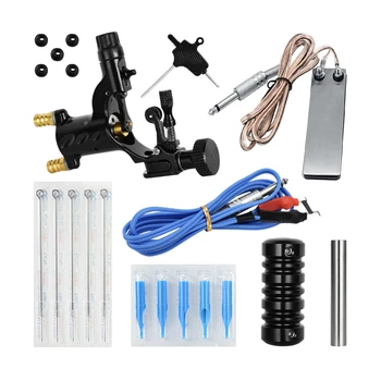 

Tattoo Complete Tattoo Kit Professional Liner Shading Machine Gun Foot Pedal Needles Grips Tips Tools Set