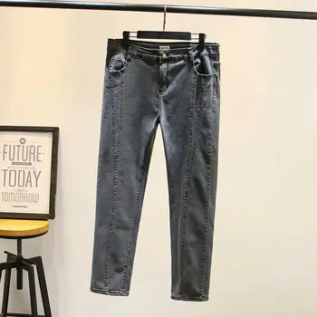 

Splice Jeans Women 2020 Spring Fashion Ladies Skinny Pencil Pants High Waist Large size Slim Female Denim Trousers F42-005