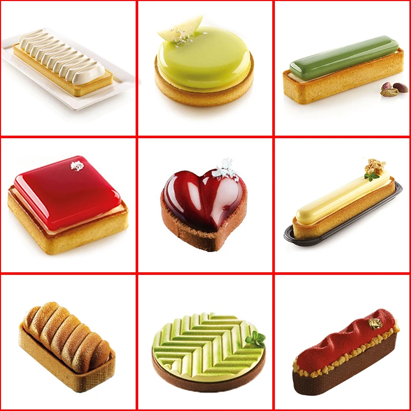 

Silicone Molds Kit Tart Ring Cake Decorating Tools Round Chocolate Mold For Baking Mould Bakeware Dessert Mousse Pan