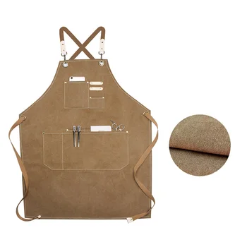 

Women Mens Cross Back Straps With Pockets Chef Apron Gardening Canvas Home Oil Proof Waterproof Work Quick Release Kitchen BBQ