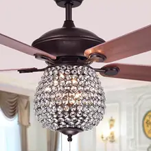 5" потолочный вентилятор с хрустальным выключателем и дистанционным управлением деревянные лопасти Ретро Вентилятор люстра гостиная, спальня, кафе