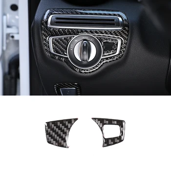 

Soft Carbon Fiber Headlight Adjustment Button Trim Stickers For Mercedes Benz C Class W205 C-Class 2016-2019 Car Accessories