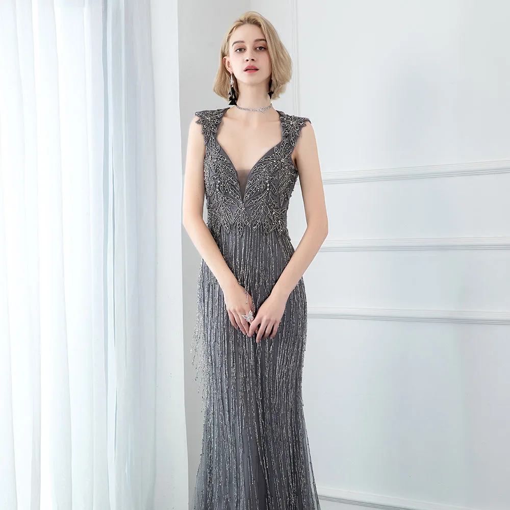 dark grey cocktail dress