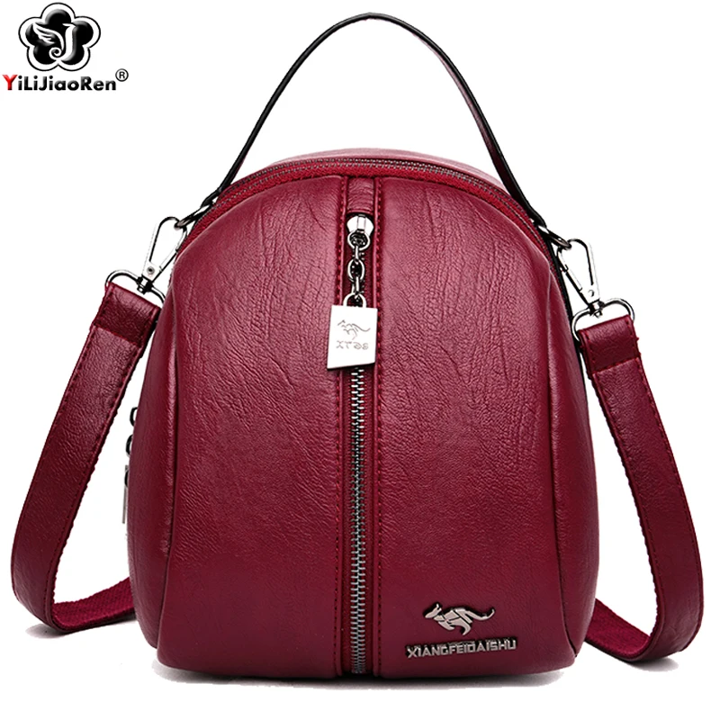 

MIni Backpack Women PU Leather Shoulder Bag for Teenage Girls Kids Multi-Function Small Bagpack Female Ladies School Backpack