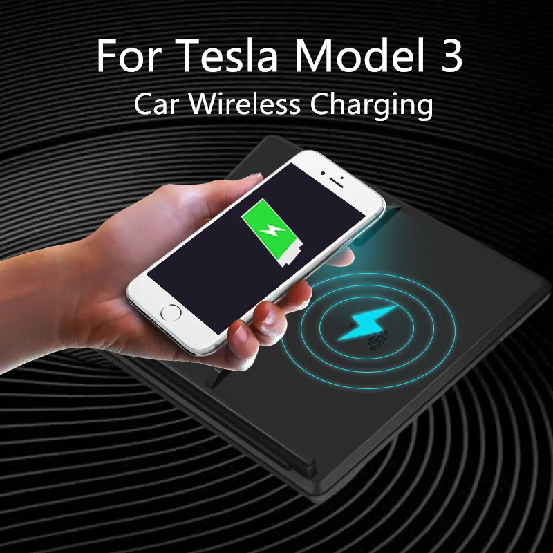 Wireless Charger for Tesla Model 3 10W Fast Charge Car Charging Pad Wireless Charging Pad Smartphone Charging
