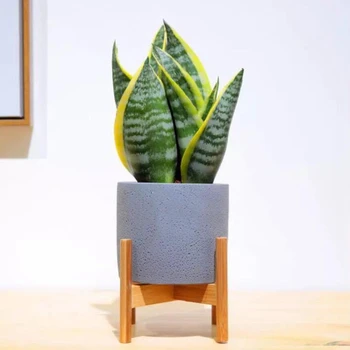 

Retractable Indoor Plant Flower Pot Planter Stand Assembly Wood Holder Wooden Floor Potted Rack for Home Office Decor Gray