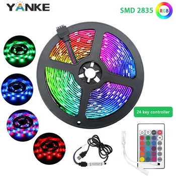 

USB LED Strip DC 5V 50CM 1M 2M 3M 4M 5M Mini 3Key 24Key Flexible Light Lamp SMD 2835 Desk Decor Screen TV Background Lighting