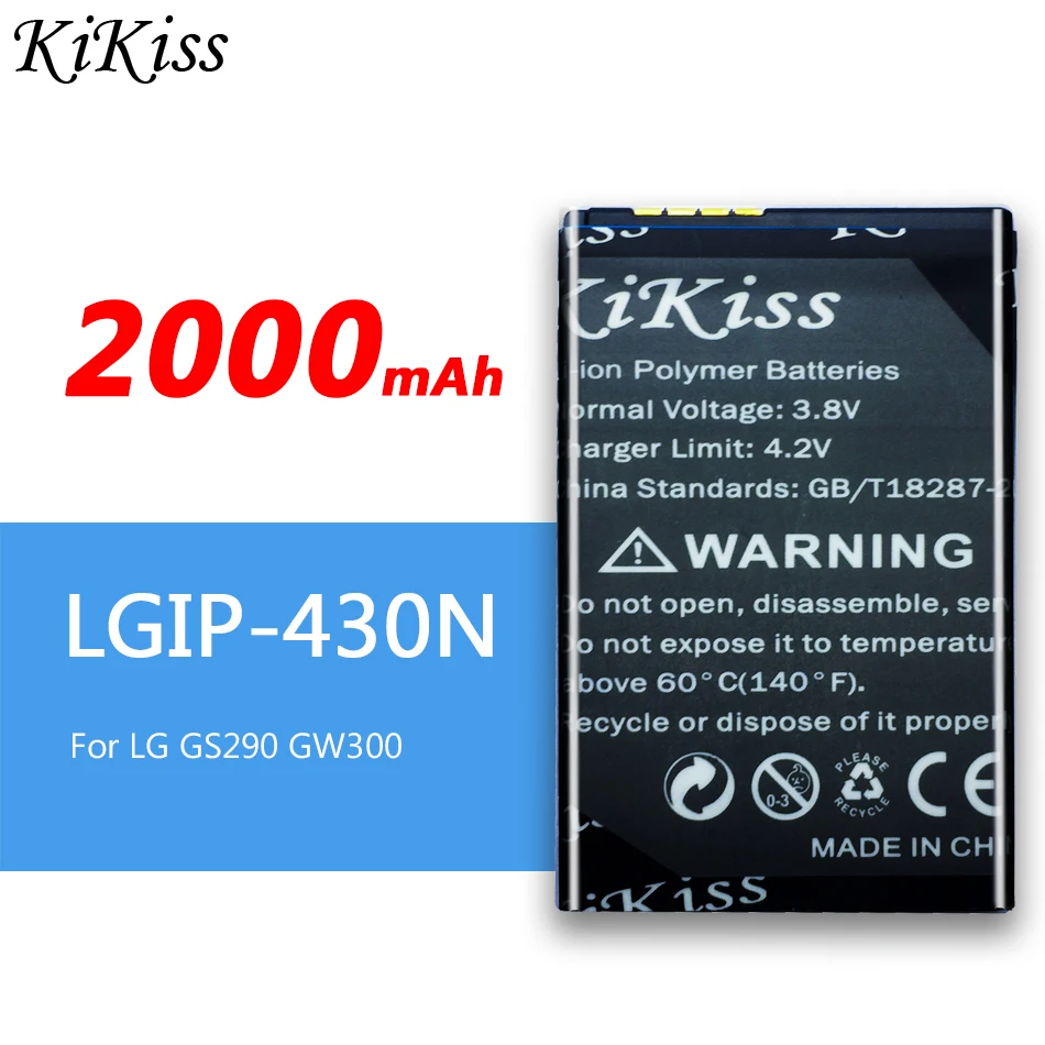 Сменный аккумулятор LGIP-430N для LG Cookie Fresh GS290 GW300 LX290 LX370 LGIP MT375 GM360 430N 2000 мАч | Мобильные