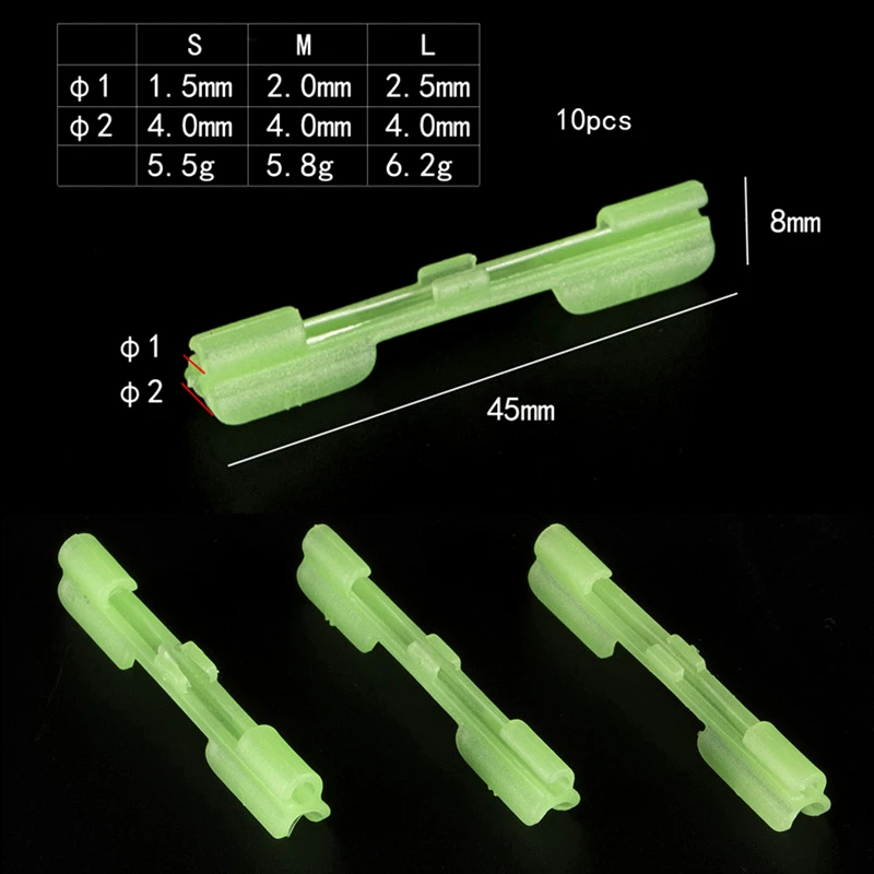 10pcs Night Fishing Rod Tip Light Holder Clip Used on Fishing Rods Feeder  Fluorescent Light Glow Stick Tools Fishing Accessories