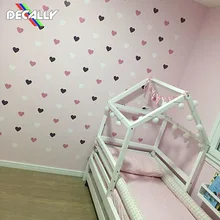 56 шт. декоративные наклейки на стену в форме сердца для девочек виниловые наклейки для детской спальни украшение для детской комнаты FOX-H219