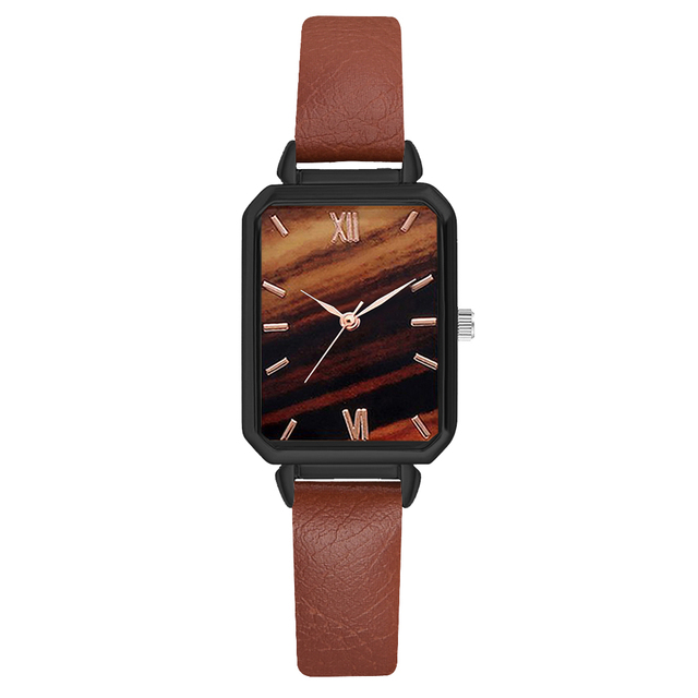 Watch For Women Casual Leather Belt Watches Simple Ladies Rectangle Pink Quartz Clock Dress Wristwatches Zegarek Damski