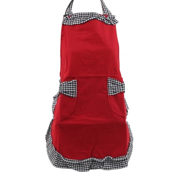 

Work Apron Kitchen Cooking Women Ladies Sexy Aprons With Bowknot Pocket Kitchen Bib Apron