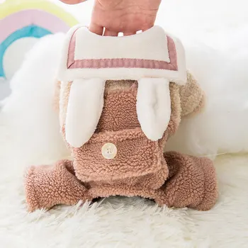 

Coral Fleece Overalls Dog Clothes Jumpsuits Super Dogs Clothing Pet Outfits Warm Cute Winter Yorkies White Boy Ropa Para Perro