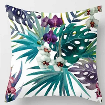

Green Leaf Cushion Cover Botanical Tropical Palm Tree Leaves Pillow Covers Bedroom Sofa Decoration Throw Pillow Car Home Decor
