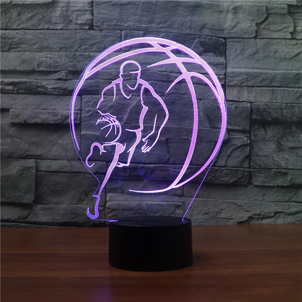 

Basketball 3D Light USB Touch Seven Colored Lights Atmosphere Night Light Festival Atmosphere Night Light