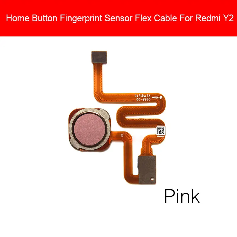 Отпечатков пальцев кнопка домой гибкий кабель для Xiaomi Redmi S2 Y2 возврат в меню клавиатуры сенсор гибкий кабель ленты Замена Ремонт Запчасти - Цвет: Pink