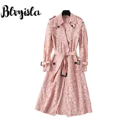 Blvyisla модный кружевной тонкий плащ Тонкий женский осенний ветровка верхняя одежда маленький Азиатский размер шикарный стиль
