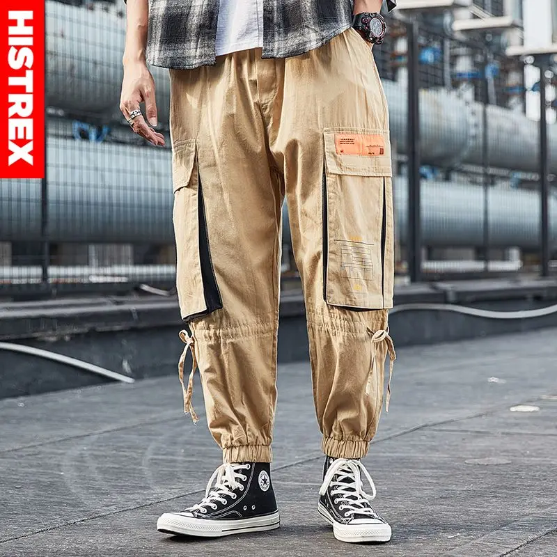 

HISTREX 100 Cotton Vintage Harem Pockets Men Pant Motorcycle Work ClothesFamous For Male Techwear Popular Side Pockets O35S4#