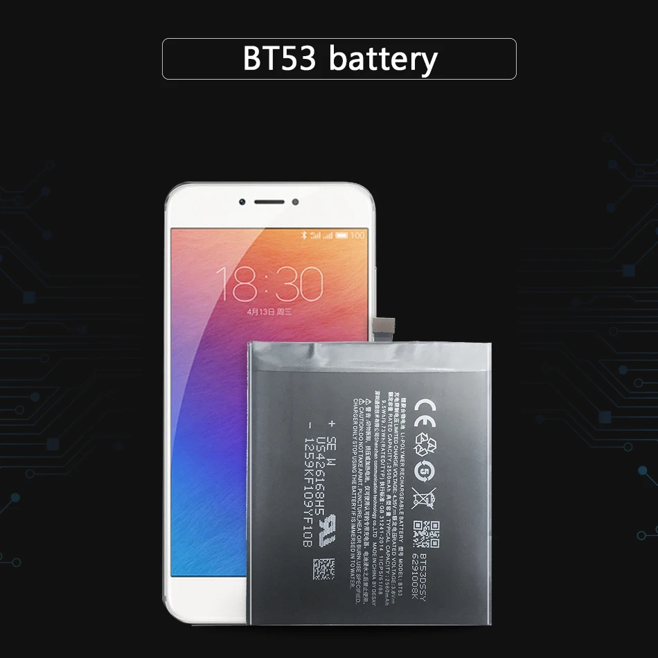 Аккумулятор для смартфона 2560mAh BT53 для Meizu Meizy Pro6 Pro 6 литий-полимерные аккумуляторы