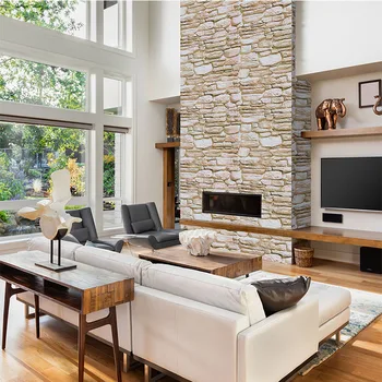 

PVC Waterproof Self-adhesive Imitation Brick Wall Sticker Wallpaper Home Decor3d Rock Stone Wallpapers For Living Room Bedroom