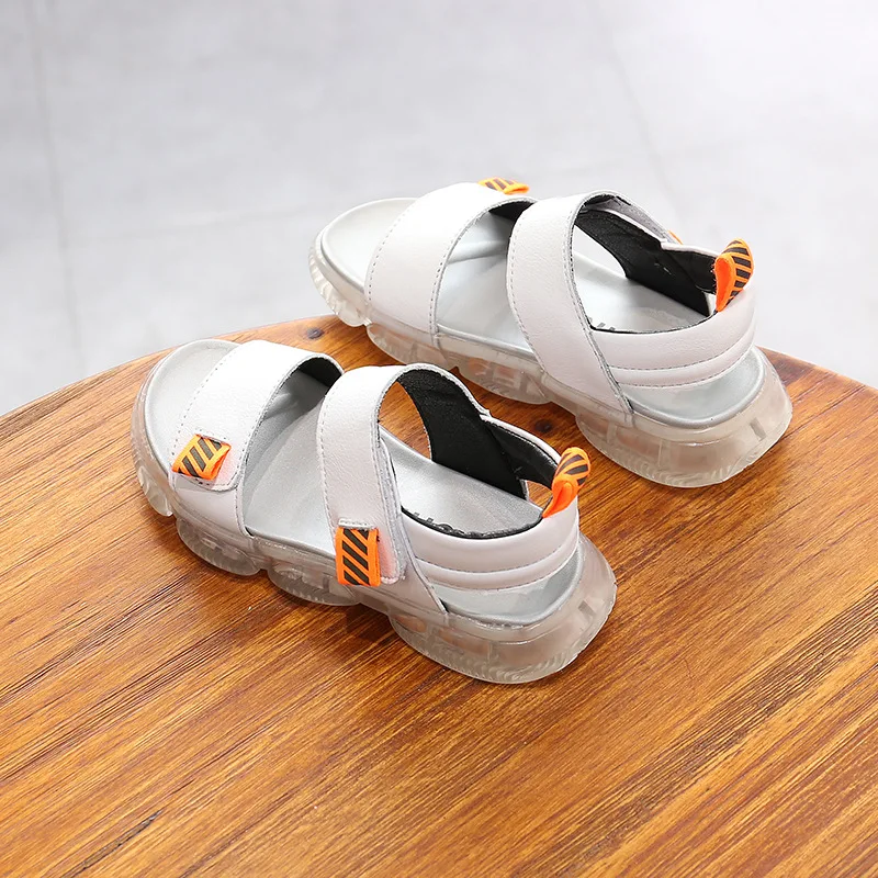 

CHILDREN'S Sandals 2019 Summer CHILDREN'S Shoes New Style BOY'S Transparent Jelly End Genuine Leather Sandals Middle And Large C