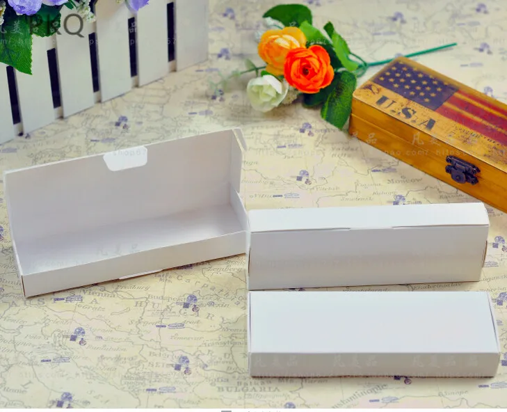 

14.8*5.1*2cm White Gift Box White Aircraft Box kraft paper Necklace Keychain Jewelry Box 10pcs/lot