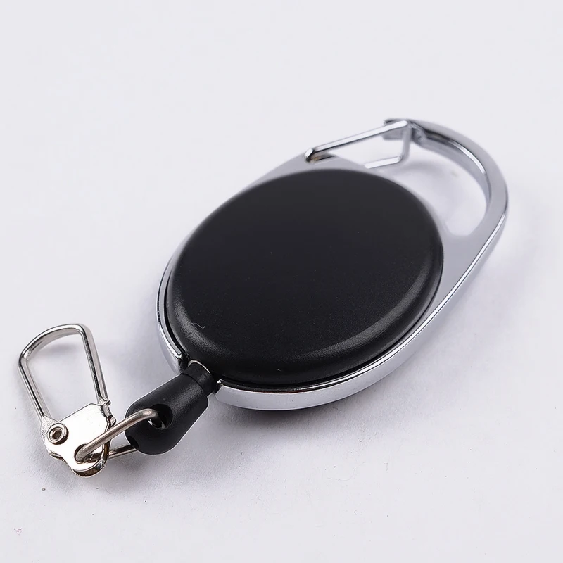 

Outdoor Tools Retractable Keychain Black Anti-Lost Keychain Buckle Recoil Ring Pull Clip Keyring Outdoor Wire Rope Keychain