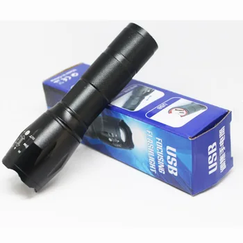 

USB Rechargeable Flashlight Cross-border A100 Built-in 18650 Battery Multi-functional Outdoor Cycling Mobile Power Supply Useful