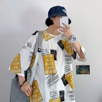 

Men's short-sleeved T-shirt 2020 spring and summer new letter printed cotton short-sleeved T-shirt young fashion men's clothing
