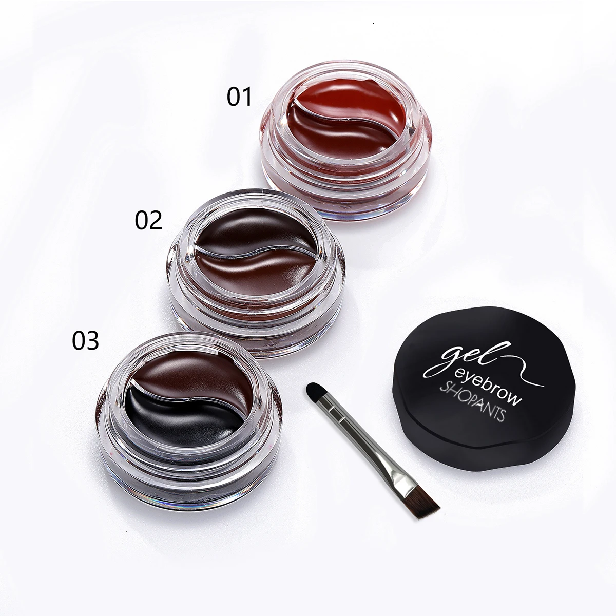 SHOPANTS 3colors Dual-color Eyebrow Pomade Waterproof Makeup Long Lasting Liquid Eyebrow Cream Eye And Black Brush