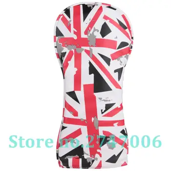 

3pcs White Polyester Leather with Red UK Flag Patterns Golf Club Driver Fairway Wood Head Cover Golf #1 #3 #5 Wood Headcover