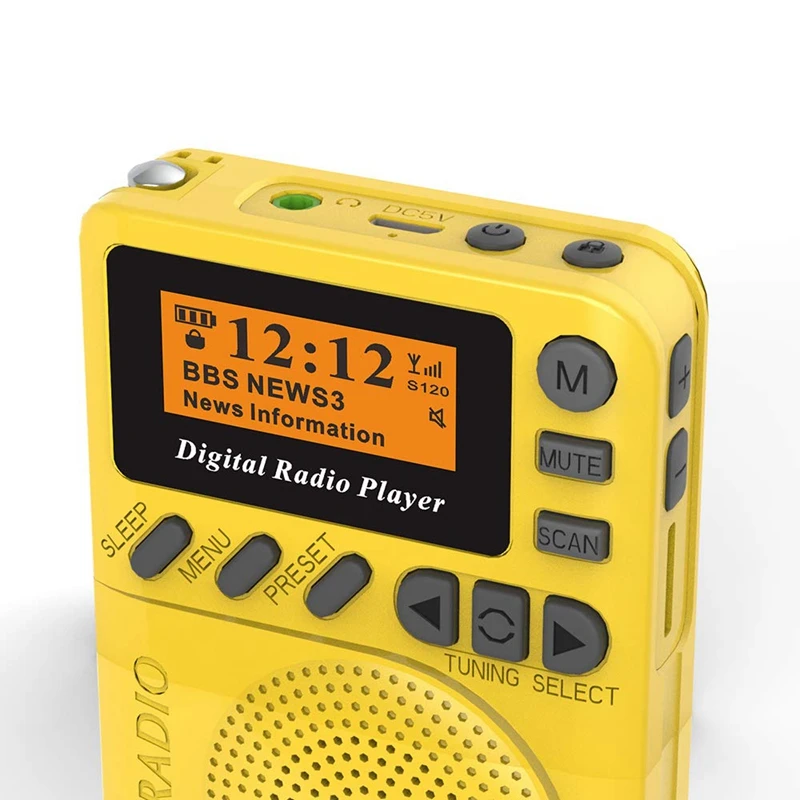Карманное Dab цифровое радио, 87,5-108 МГц мини Dab+ цифровое радио с MP3-плеером fm-радио ЖК-дисплей и громкоговоритель