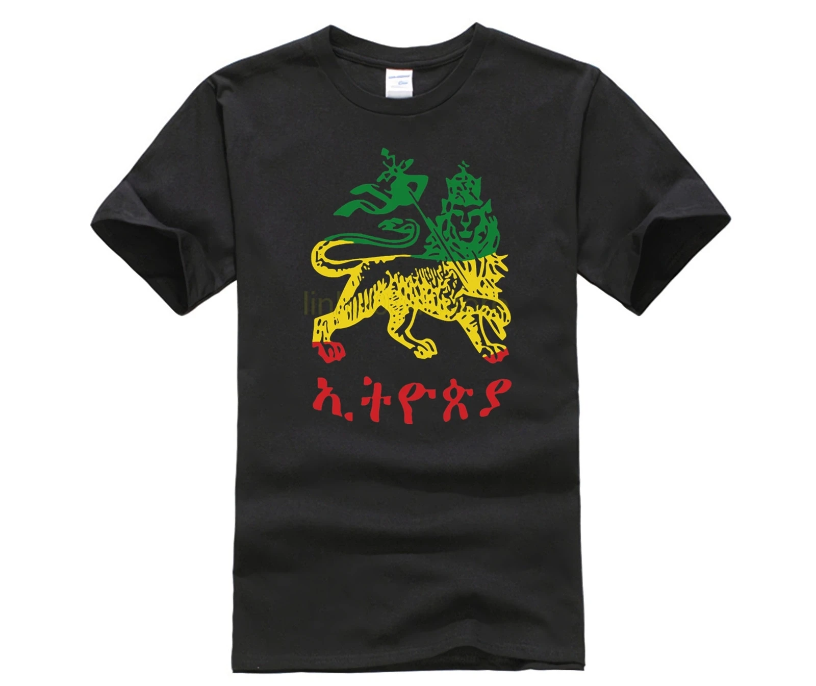 Lion Of Judah Ethiopia In 3 Colors T Shirt Character T-Shirt For Men Spring Great Funky Tshirt Short Sleeve Tee Tops | Мужская одежда