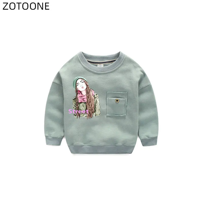 ZOTOONE теплопередача железа на патч для одежды сумка милые девушки Патчи