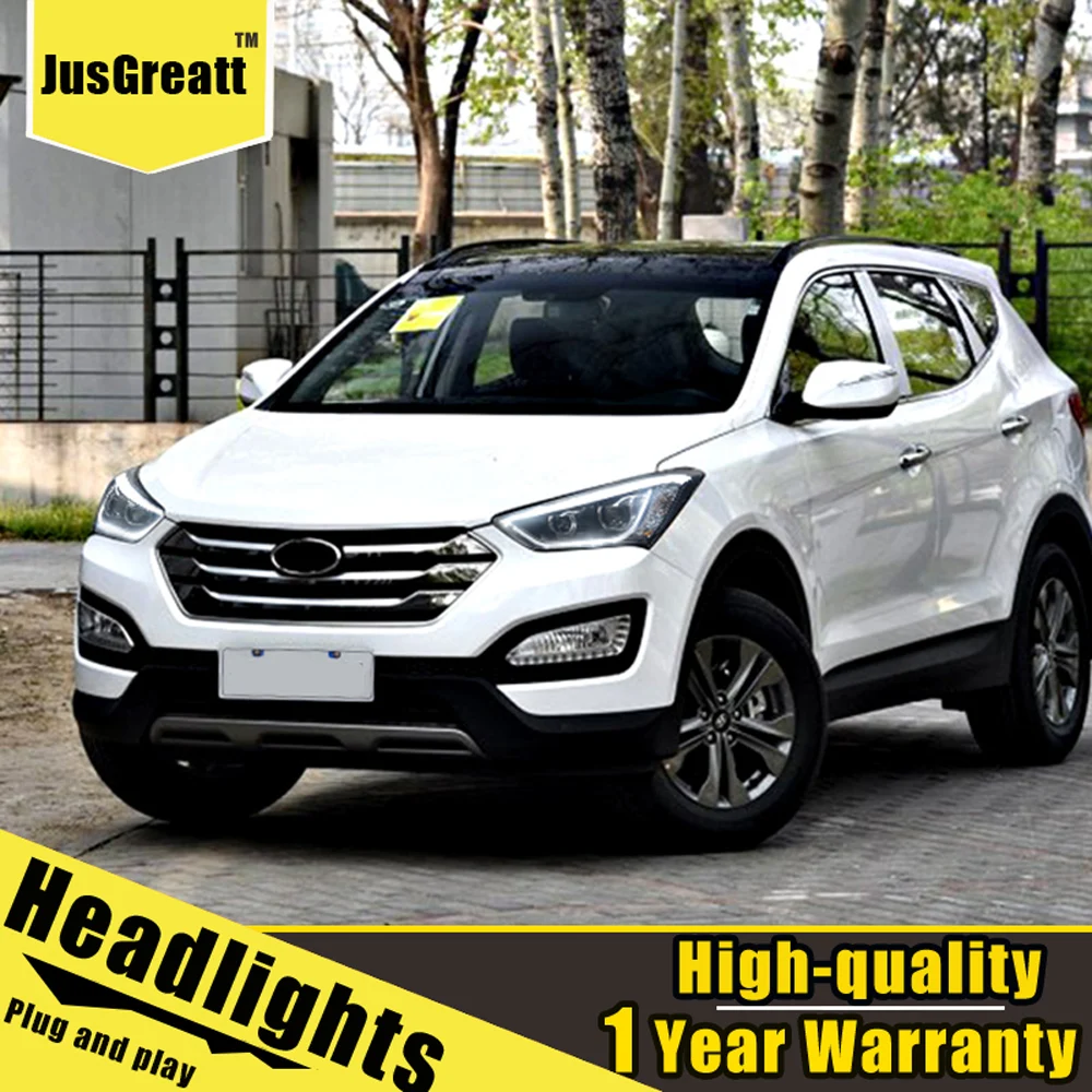 Пара для hyundai ix45 светодиодный фары 2013- ix45 HID фары биксеноновые фары Противотуманные фары Дневные ходовые огни двойные линзы
