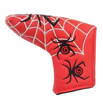 

New Spider-Web Pattern Golf Putter Cover Headcover For Blade Golf Putter Head Cover Portable Golf Club Protector PU Leather