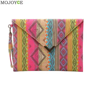

Vintage Ethnic Style Women Envelope Clutch Handbag Retro Ladies Purse Tote Canvas Beach Bags Female National Wind Clutch