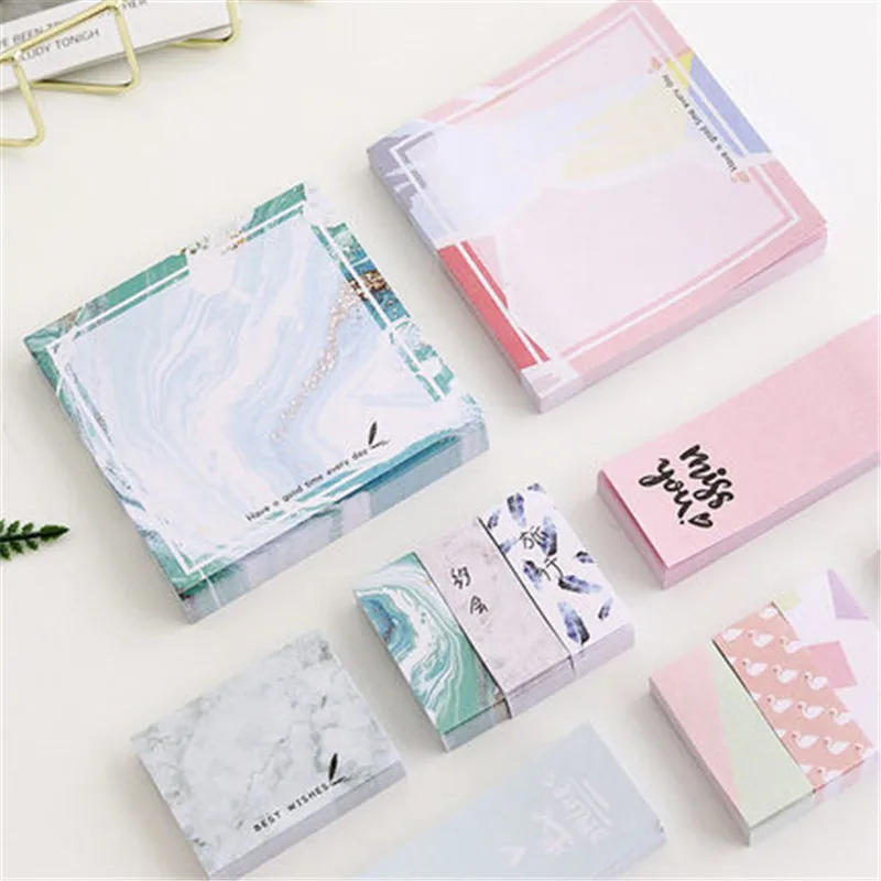 

Nordic Style Note Box Cute Ins Student Creative Notepad Notepad Fresh Set Self-Adhesive Multi-Function Large Size notepad