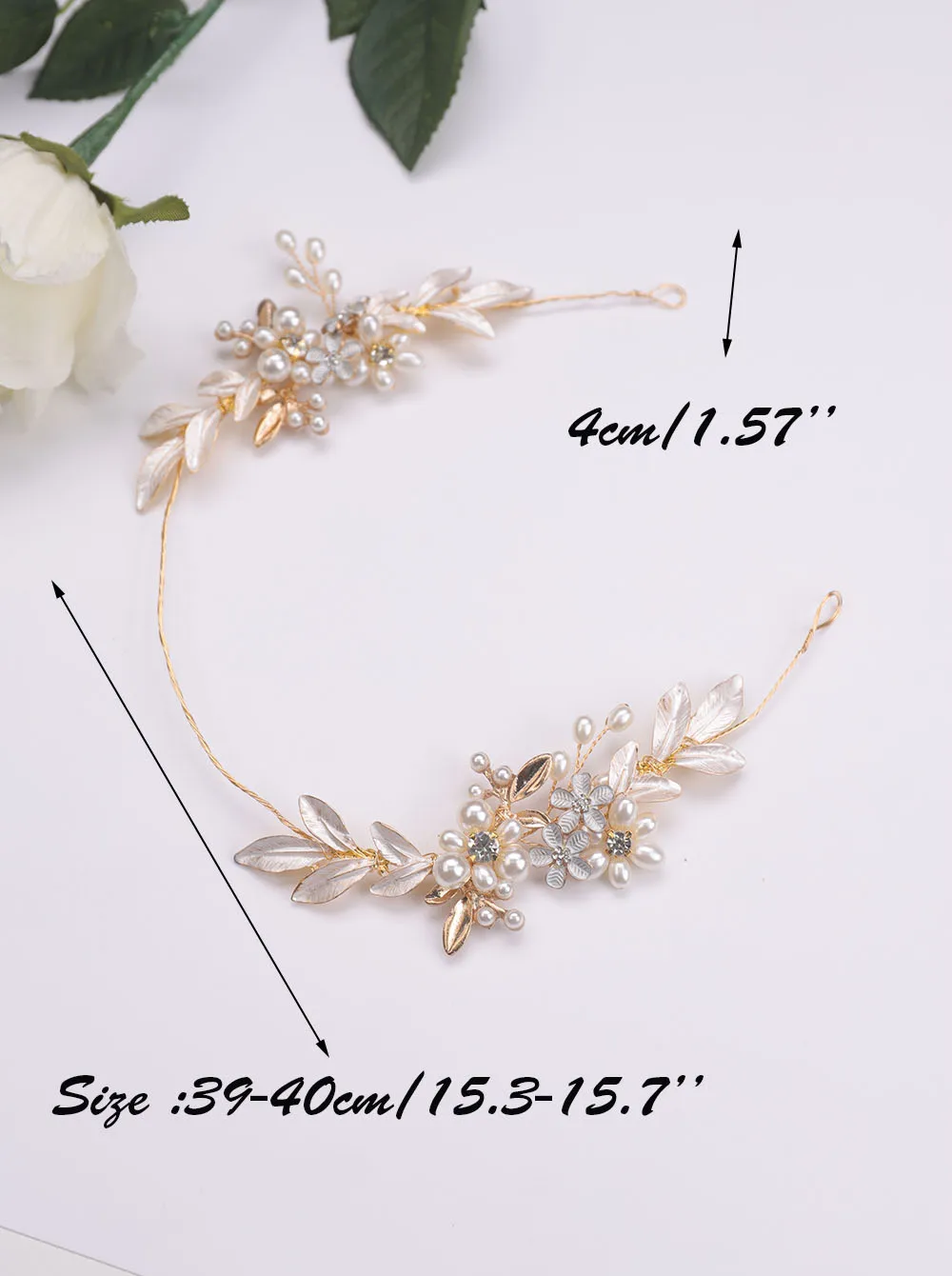 Serre-tête Mariage Ornemental Couronne Déesse Dorée - Bandeau Feuille Laurier Mariage Et Fêtes Couronne Fleur Cheveux