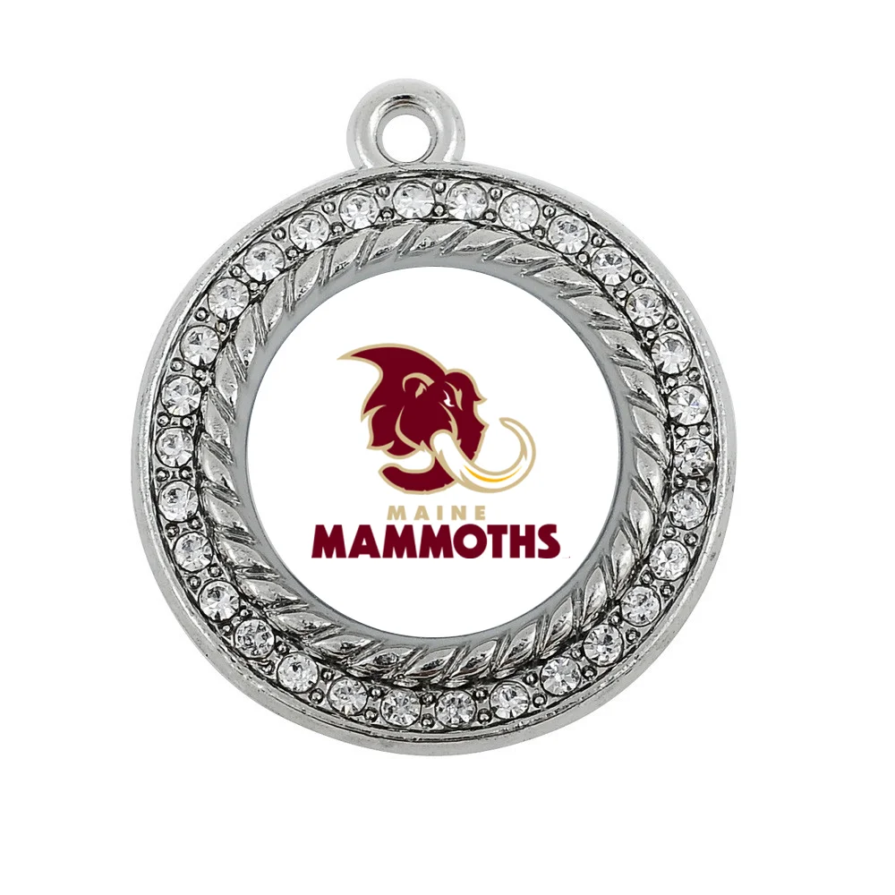 

Maine Mammoths charm antique silver plated crystal jewelry