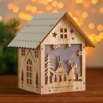 

New Year's decor with lighting "House" 2AA, 13x14.5x16.5 cm