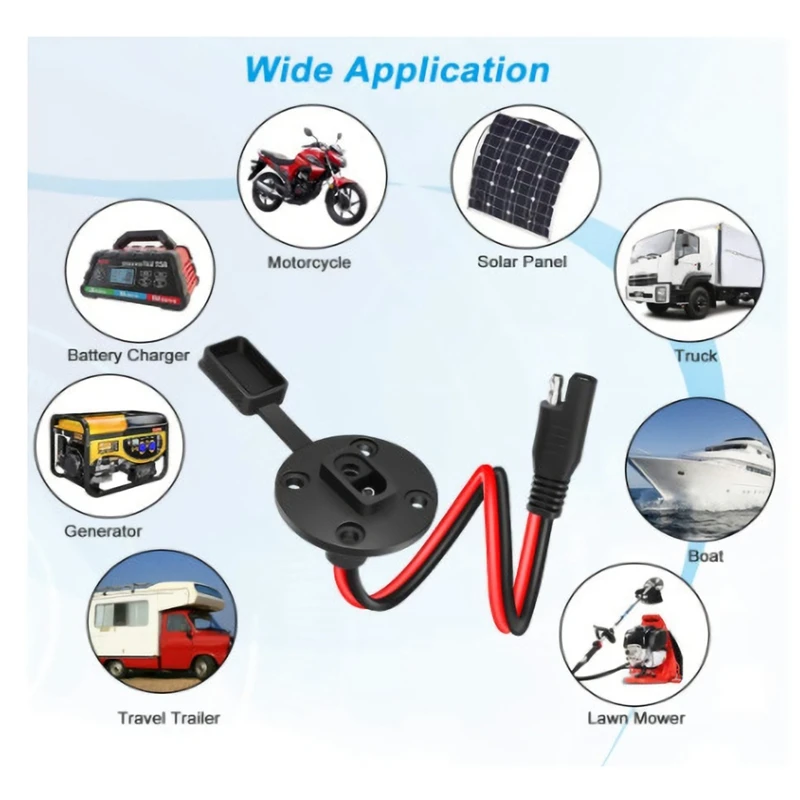 16AWG SAE солнечная розетка боковая стена порт всепогодный SAE быстрое подключение солнечная панель Разъем для солнечного генератора мотоцикла G