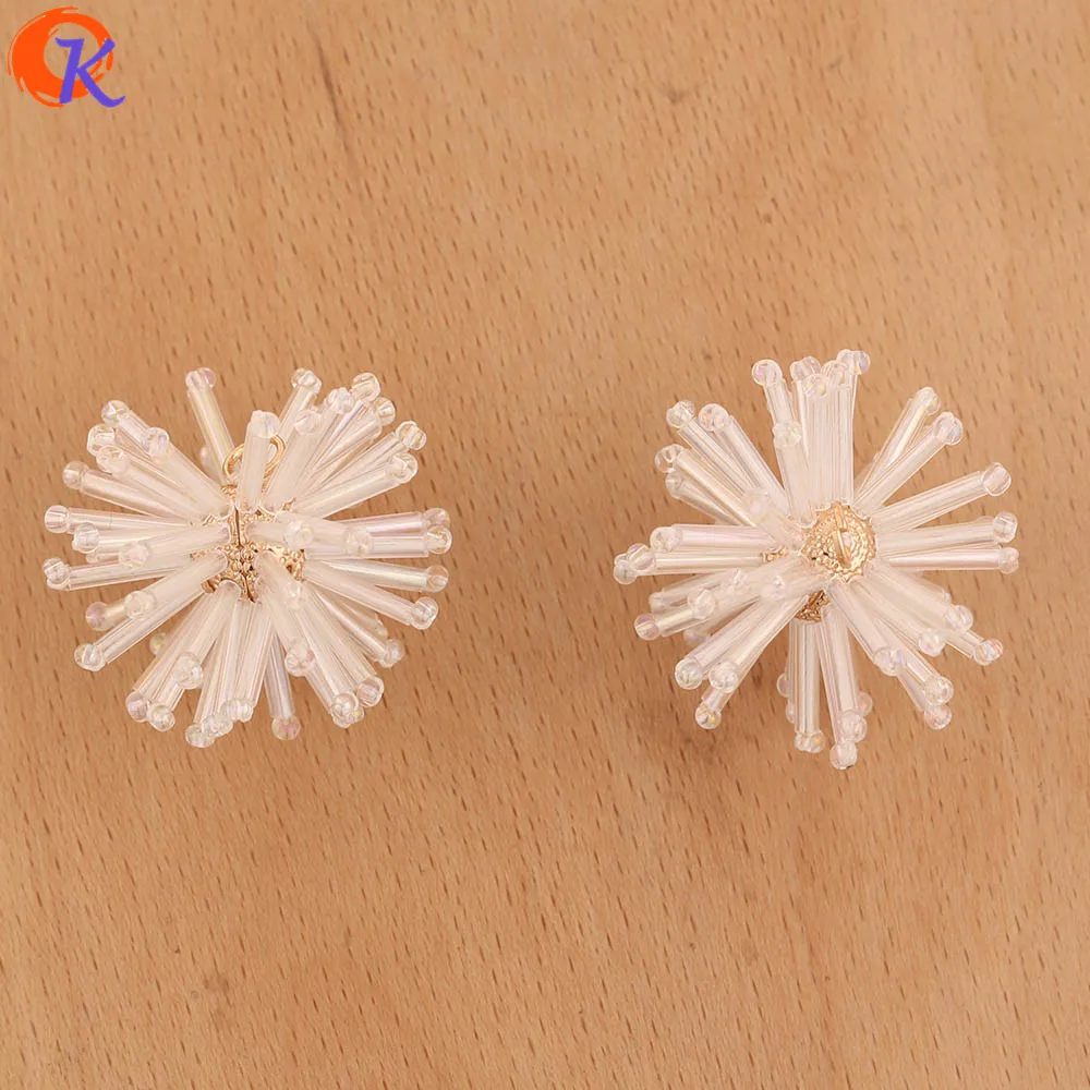 Cordial Design 10Pcs 30*30MM Jewelry Accessories/Crystal Beads Charms/Hand Made/Flower Ball Shape/Earring Findings/DIY Making - Цвет: 2