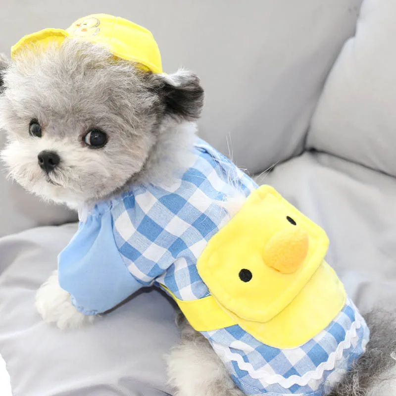 Забавная Одежда для собак клетчатая рубашка щенков костюм одежда чихуахуа