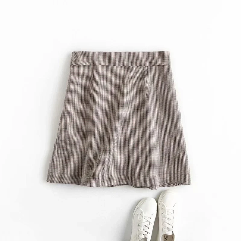 Jenny&Dave Mini Skirts Womens Winter Skirt Women England Style Vintage Plaid High Waist A-line Faldas Mujer Moda Causal Sexy