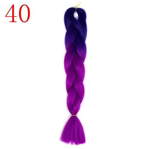 24inch Jumbo Braids Long Ombre Jumbo Synthetic Braiding Hair Crochet Blonde Pink Blue Grey Hair Extensions African Viscera - Цвет: 40