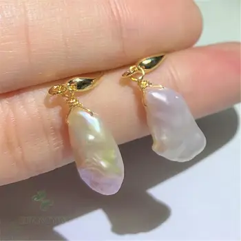 

10-15mm Natural Baroque Freshwater Pearl Earrings AAA Dangle Cultured Mesmerizing Earbob Luxury Accessories Real Irregular